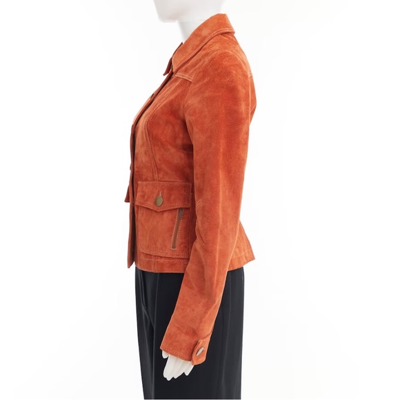Danier orange suede leather jacket / XS - Picture 4 of 8